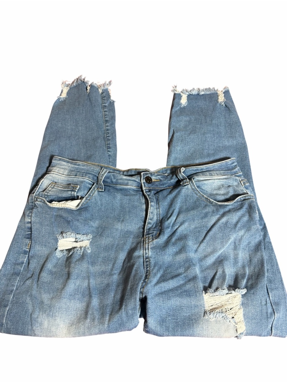 Women’s Distressed Light Blue XL Ripped Jeans - Picture 7 of 12